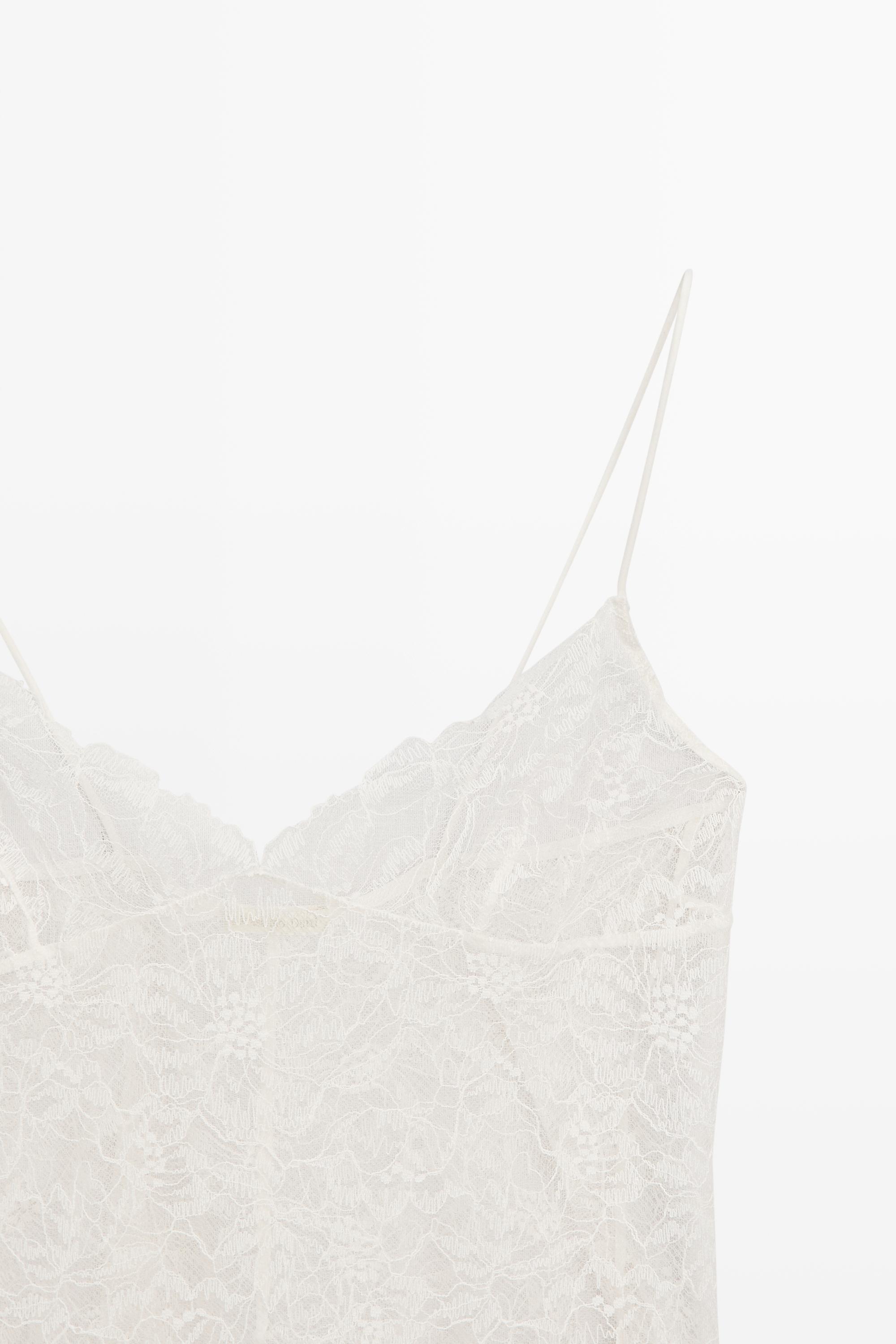 Strappy floral lace top